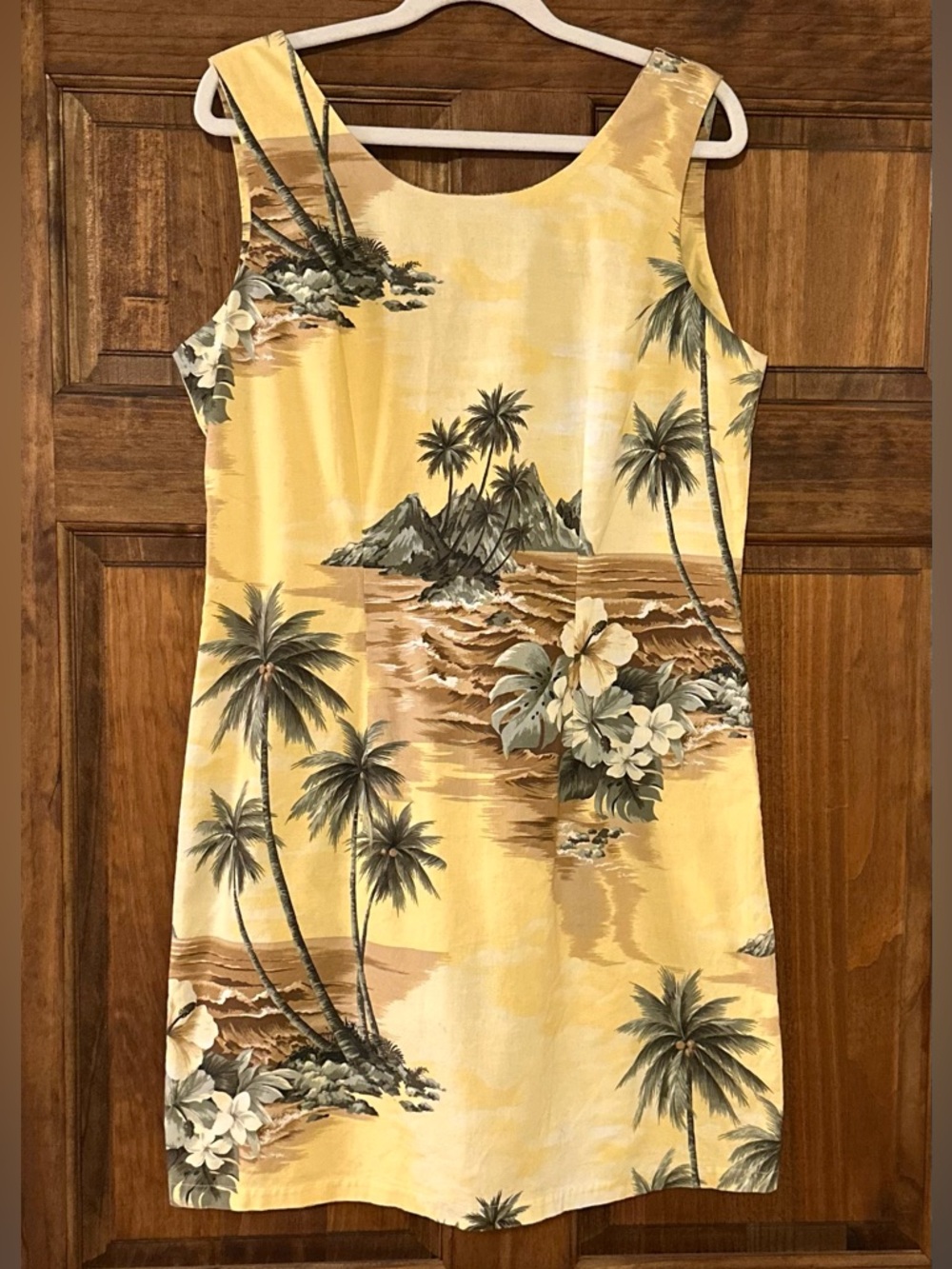 Shannon Marie Hawaii Tropical Palm Print Vintage Dress Made in USA